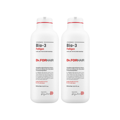 Dr.FORHAIR Set of (2) Bio-3 Folligen Shampoo 500ml
